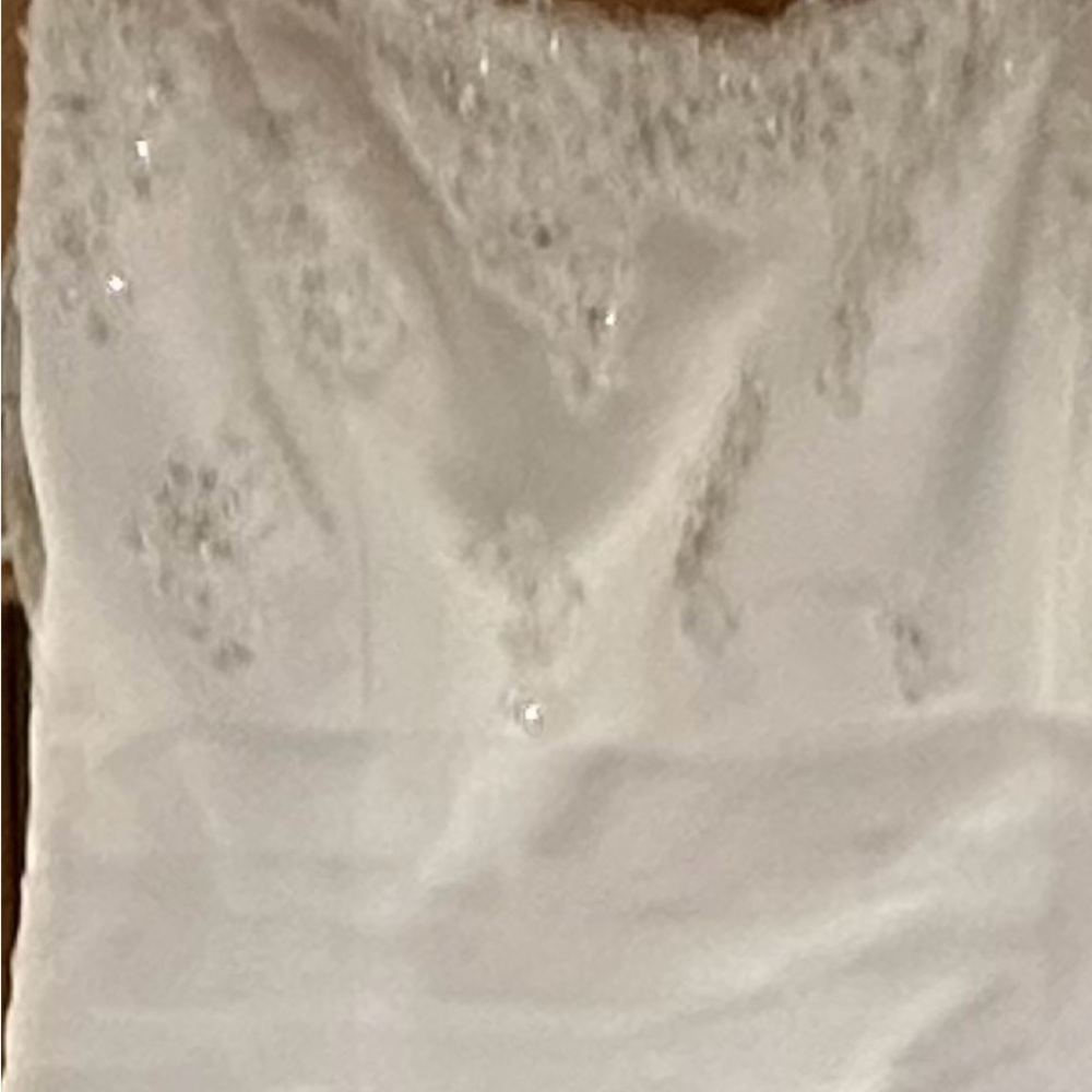 David's Bridal White Ruched Tiered Gown - Picture 6 of 8